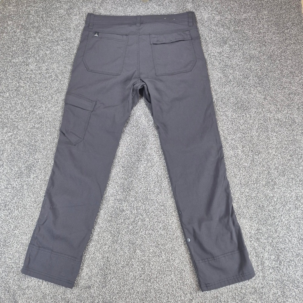 Prana Stetch Zion Straight Pant Mens 32x30 Gray Cargo Belted Hiking Outdoors - Picture 2 of 10